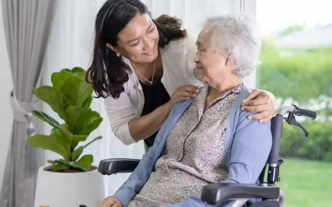 Woman in wheelchair